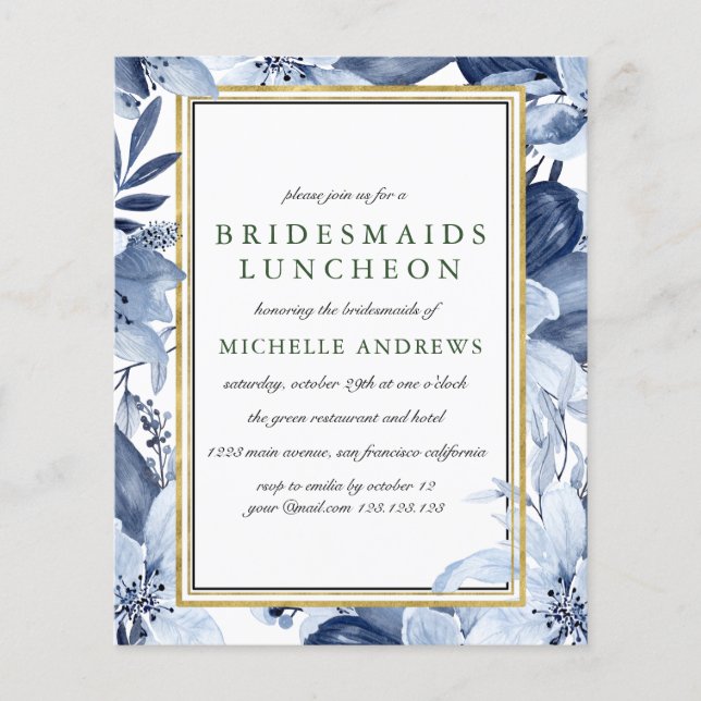BUDGET Blue Garden Bridesmaids Luncheon Weddenscha (Voorkant)