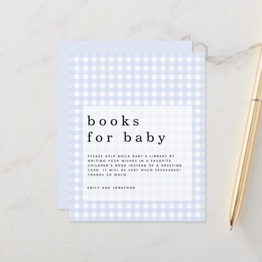 Budget Blue Gingham Books voor Baby bijlage (Voorkant / Achterkant in situ)