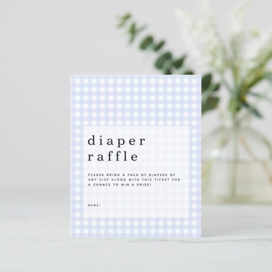 Budget Blue Gingham Diaper Raffle bijlage (Staand voorkant)