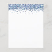 Budget Blue Glitter Baby shower Invitation (Achterkant)