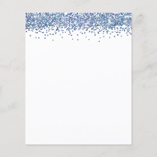 Budget Blue Glitter Baby shower Invitation (Achterkant)
