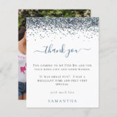 Budget Blue Glitter Foto Hen Party Hartelijk dank (Voorkant / Achterkant)