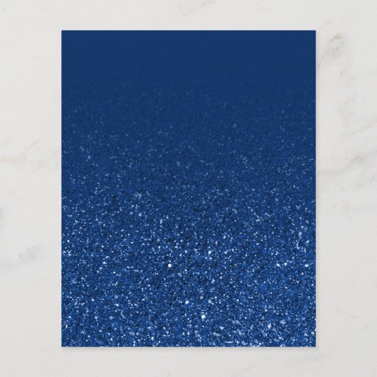 BUDGET BLUE Glitter Ombre Girly Foto Afstuderen (Achterkant)