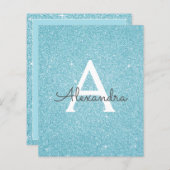 Budget Blue Glitter Sweet Sixteen Birthday (Voorkant / Achterkant)