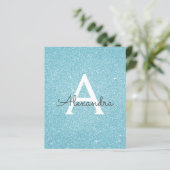 Budget Blue Glitter Sweet Sixteen Birthday (Staand voorkant)