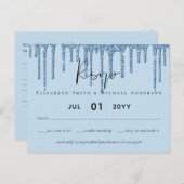 BUDGET Blue Glitter Weddenschap Briefkaart (Voorkant / Achterkant)