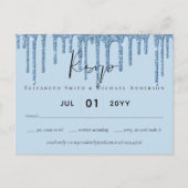 BUDGET Blue Glitter Weddenschap Briefkaart (Voorkant)