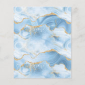 Budget Blue Gold Agate Boy Baby shower Uitnodiging (Achterkant)