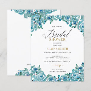 Budget Blue Gold Floral Bridal Shower