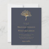 Budget Blue Gold Foil Elegant Wedding Invitation (Voorkant)