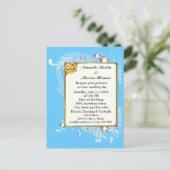 Budget Blue & Gold Lijst & Diamonds Afbeelding Wed Briefkaart (Staand voorkant)
