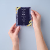 Budget Blue Gold Paint Marble Wedding Flyer (Hand)
