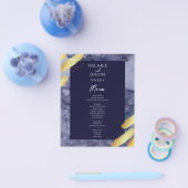 Budget Blue Gold Paint Marble Wedding Flyer (Enkel)