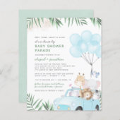 Budget Blue Gold Safari drive by Boy Baby shower (Voorkant / Achterkant)
