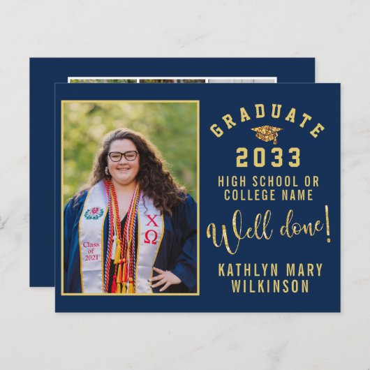 BUDGET Blue Gold Script 4 Foto AFSTUDEERDER Aankon (Voorkant / Achterkant)