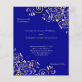 Budget Blue Gold Swirls Weddenschap (Voorkant)