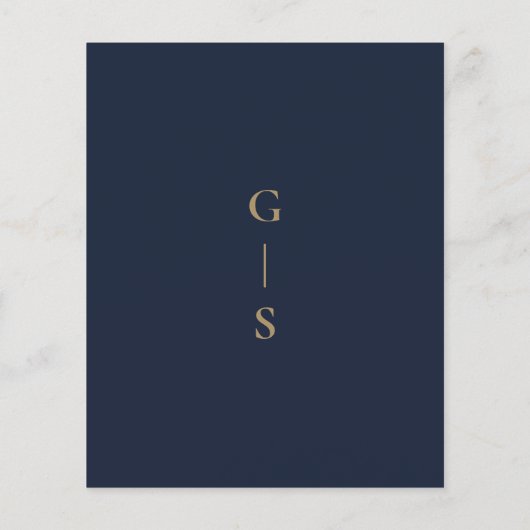 BUDGET Blue Gold Weduwen Uitnodiging (Achterkant)