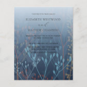 Budget Blue Grasses & Foliage Weduwen Uitnodiging (Voorkant)