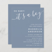 Budget Blue Het is een Baby shower-uitnodiging. (Voorkant / Achterkant)