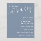 Budget Blue Het is een Baby shower-uitnodiging. (Voorkant)