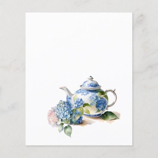 Budget Blue Hydrangea Baby shower Tea Party (Achterkant)