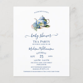 Budget Blue Hydrangea Baby shower Tea Party