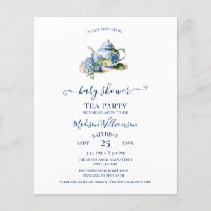 Budget Blue Hydrangea Baby shower Tea Party