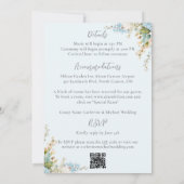 Budget Blue Hydrangea Floral Elegant Wedding Kaart (Achterkant)