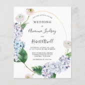 Budget Blue Hydrangea Wedding Flyer (Voorkant)