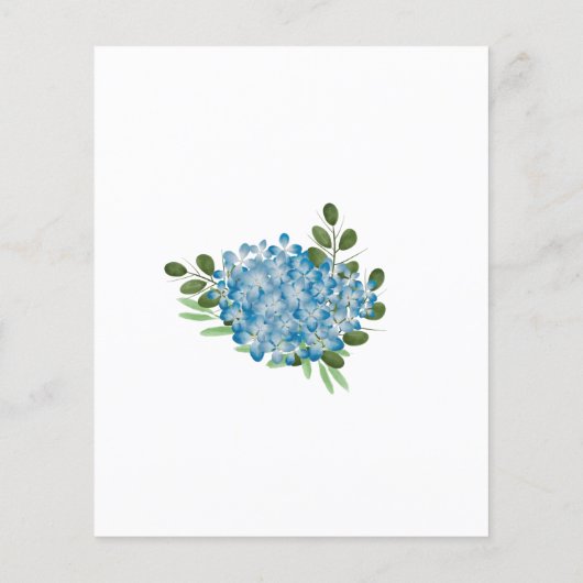 Budget Blue Hydrangeas Baby shower Uitnodiging (Achterkant)