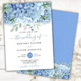 Budget Blue Hydrangeas Floral Wedding Flyer