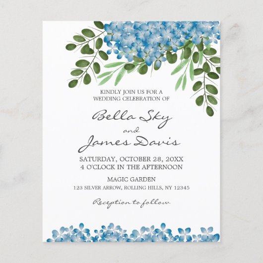 Budget Blue Hydrangeas Wedding (Voorkant)