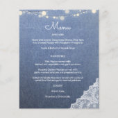Budget Blue Jeans, String Lights & Lace Menu (Voorkant)