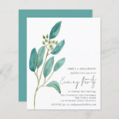 Budget Blue Leaves Wedding Evening Party (Voorkant / Achterkant)