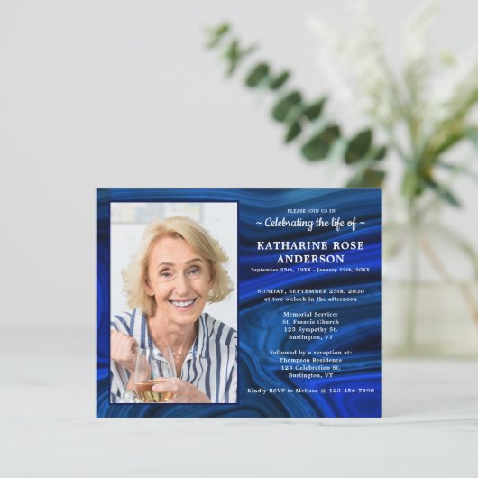 Budget Blue Marble Memorial - Uitnodiging (Staand voorkant)