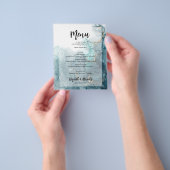 Budget Blue Marble Wedding Menu (Hand)