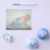 Budget Blue Mul Photo Welcome Birth Announce Flyer (Enkel)