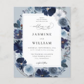 Budget Blue & Navy Floral op Dusty Blue Wedding (Voorkant)