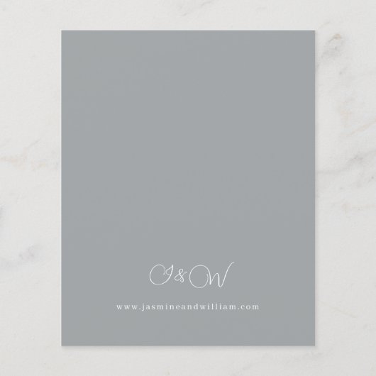 Budget Blue & Navy Floral op Grijze bruiloft (Achterkant)