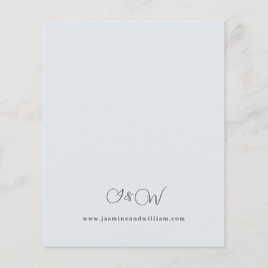 Budget Blue & Navy Floral op Light Blue Wedding (Achterkant)