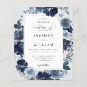 Budget Blue & Navy Floral op Light Blue Wedding (Voorkant)