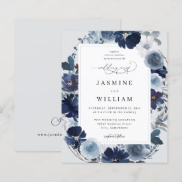 Budget Blue & Navy Floral op Light Blue Wedding