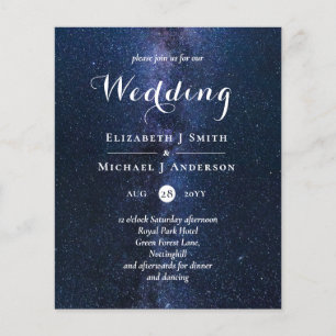 Budget Blue Night Sky Wedding nodigt moderne