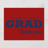 Budget Blue op donkerrood Afstudeerder (Voorkant)