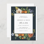 Budget Blue Oranje Summer Botanical Boho Wedding (Voorkant / Achterkant)