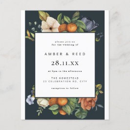 Budget Blue Oranje Summer Botanical Boho Wedding