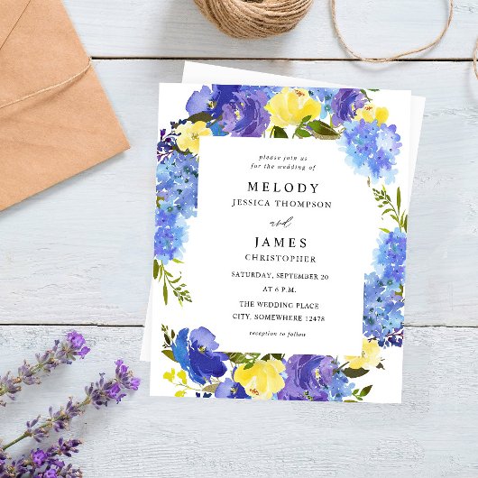 Budget Blue Paars & Yellow Floral Wedding