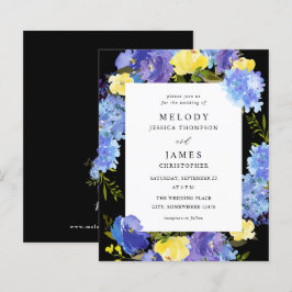 Budget Blue Paars & Yellow Floral Wedding - Black