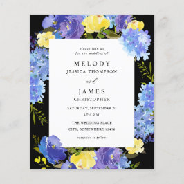 Budget Blue Paars & Yellow Floral Wedding - Black Flyer