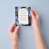 Budget Blue Paars & Yellow Floral - zwart Flyer (Hand)